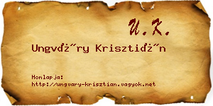 Ungváry Krisztián névjegykártya